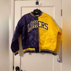 Women's Starter Gold/Purple Los Angeles Lakers Cropped Jacket Sz Large